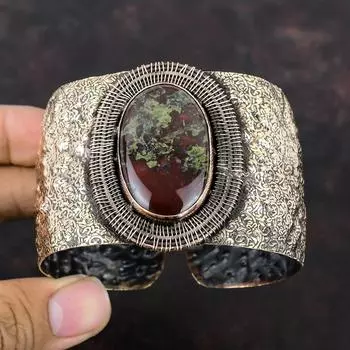 Браслет из медной проволоки с драконом, браслет-манжета, регулируемый браслет, проволочная обмотка, ювелирные изделия из драгоценных камней, медные украшения ручной работы, подарок для нее