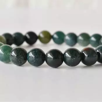 Браслет из мохового агата, круглый браслет из бусин, браслет из драгоценных камней 4 мм, 6 мм, 8 мм, 10 мм, браслет из зеленого мохового агата, эластичный браслет ручной работы 4MM