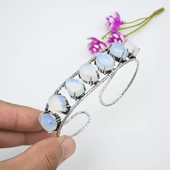 Браслет из молочного опала ручной работы, новейший дизайн, браслет из стерлингового серебра 925 пробы с драгоценными камнями, подарок для матери