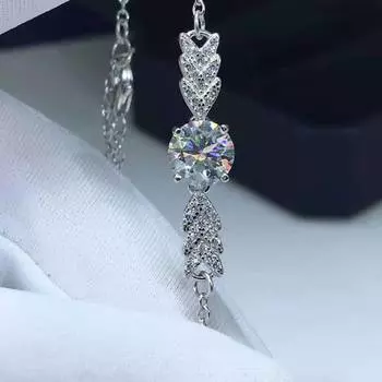 Браслет из муассанита прошел тест на бриллианты из стерлингового серебра 925 пробы D цвета Vvs1 Браслет из муассанита со стрелой Купидона Роскошный ювелирный браслет