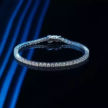 Браслет из муассанита с 6 точками, 2,5 мм, Ins Niche Design, новинка 2023 года, стильный простой светильник из стерлингового серебра, роскошный женский подарок на день рождения 14cm