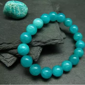 Браслет из настоящего амазонита ~ 7 дюймов ~6-10 мм круглые бусины 6MM
