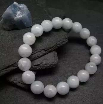 Браслет из настоящего голубого кальцита ~ 7 дюймов ~ 10 мм круглые бусины 10MM