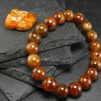 Браслет из настоящего граната и гессонита ~ 7 дюймов ~6-10 мм круглые бусины 6MM