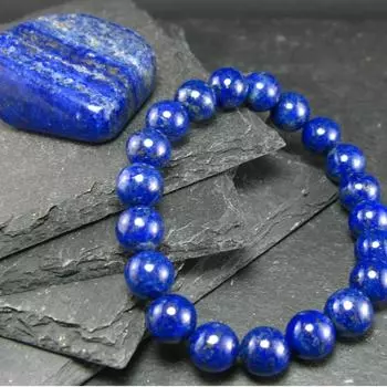 Браслет из настоящего лазурита лазурита ~ 7 дюймов ~ 10 мм круглые бусины 10MM
