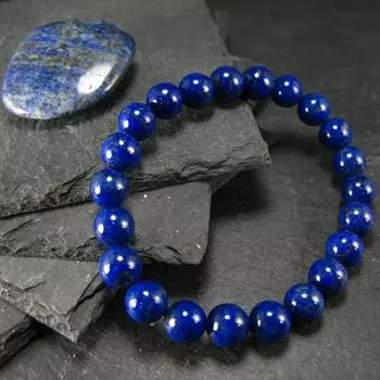 Браслет из настоящего лазурита лазурита ~ 7 дюймов ~ 8 мм круглые бусины 8MM