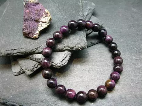 Браслет из настоящего пурпурита ~ 7 дюймов ~ 6-12 мм круглые бусины 6MM