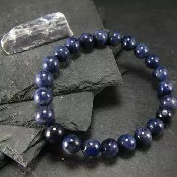 Браслет из настоящего синего сапфира ~ 7 дюймов ~ 6-10 мм круглые бусины 6MM