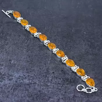 Браслет из натурального балтийского янтаря ручной работы из стерлингового серебра 925 пробы 7-8 дюймов l1o99