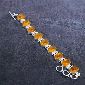 Браслет из натурального балтийского янтаря ручной работы из стерлингового серебра 925 пробы 7-8 дюймов Y2j06