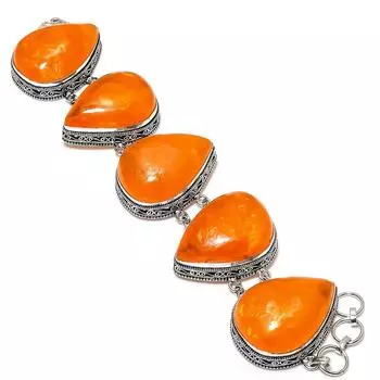 Браслет из натурального балтийского янтаря ручной работы из стерлингового серебра 925 пробы 7-8 дюймов C8z15