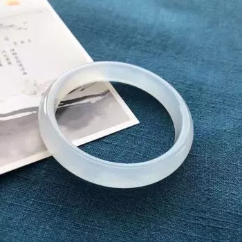 Браслет из натурального белого халцедона с модным изумрудным браслетом с подвесками для женщин в подарок 54MM