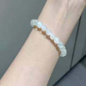 Браслет из натурального белого лунного камня, одинарное кольцо, женский браслет из лабрадорита, украшение из синего светло-лунного кристалла Size6MM