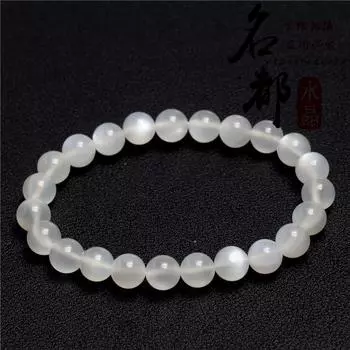 Браслет из натурального белого лунного камня Mingdu Crystal Браслет из белого лунного камня 8mmSingle Circle23Left an