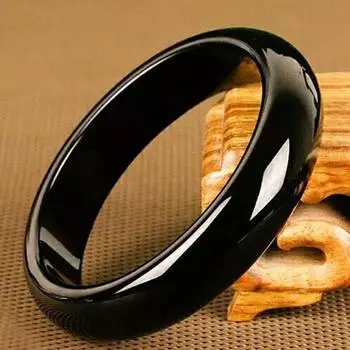 Браслет из натурального черного агата, модный браслет с амулетом, браслет из нефрита, женский подарок 56-58mm