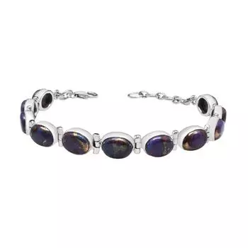 Браслет из натурального фиолетового бирюзового камня, серебро 925 пробы, ювелирные изделия ручной работы, регулируемая длина, подарок для мамы, пасхальный подарок фиолетовый