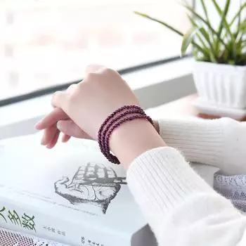 Браслет из натурального фиолетового граната для женщин - идеально подходит для повседневной носки 4mm фиолетовый