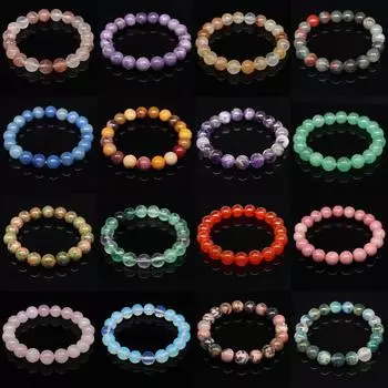 Браслет из натурального камня, аметист, тигровый глаз, розовый кварц, обсидиан, агат, бусины, ювелирное изделие, подарок для мужчин, магнитная защита здоровья для женщин 4mm&19cm