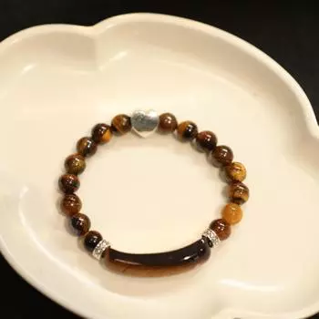 Браслет из натурального камня для мужчин и женщин, браслет с сердцем любви, браслет из агата 1 pc