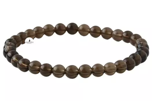 Браслет из натурального камня дымчатый кварц 6 мм