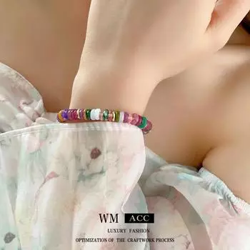 Браслет из натурального камня с гальваническим покрытием из 14-каратного золота, новый модный темпераментный универсальный браслет в китайском стиле, нишевый браслет высокого класса 1#