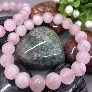 Браслет из натурального камня с розовыми хрустальными бусинами для женщин и мужчин, ювелирные изделия, эластичные браслеты, браслеты 6mm