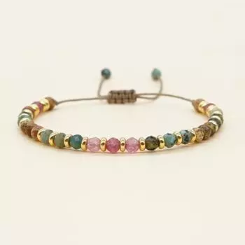 Браслет из натурального камня в стиле бохо, винтажные ювелирные изделия, браслеты с бусинами для женщин, регулируемые браслеты