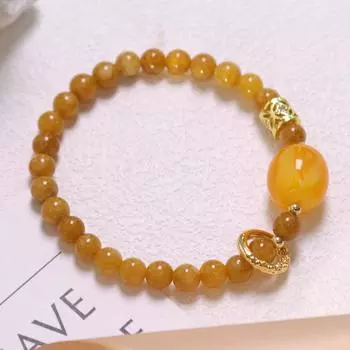Браслет из натурального карамельного янтаря, 1 шт. — элегантный и стильный подарок на любой случай asthepicthre оранжевый