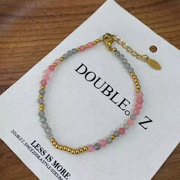 Браслет из натурального красного камня, простой дизайн браслета, очень тонкая розовая бобовая паста, милая девушка в подарок ювелирные изделия