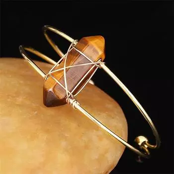 Браслет из натурального кварцевого камня с лечебным кристаллом, шестиугольные обернутые браслеты для женщин и девушек, женские аксессуары розовый