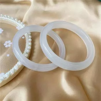 Браслет из натурального ледяного белого агата, модный браслет с изумрудом, женский подарок 54MM