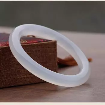 Браслет из натурального ледяного халцедона, модный браслет с агатовым амулетом, нефритовый браслет для женщин, подарок 56-58mm