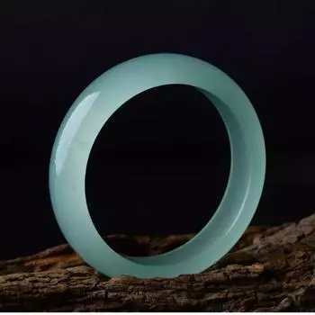 Браслет из натурального ледяного нефрита с синим цветом воды, модный браслет с изумрудом, браслет из нефрита, женский подарок 56-58MM