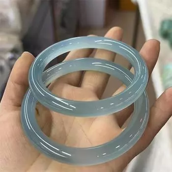 Браслет из натурального нефрита. Модный и простой женский браслет из нефрита. 53-54mm