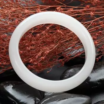 Браслет из натурального нефрита. Модный и простой женский браслет из нефрита. 54mm