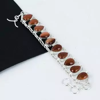 Браслет из натурального оранжевого солнечного камня ручной работы из стерлингового серебра 925 пробы, браслет из оранжевого солнечного камня для жены, браслет унисекс, подарок на день рождения для нее 8 оранжевый