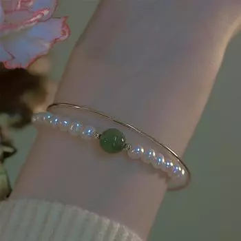 Браслет из натурального пресноводного жемчуга из яшмы с кошачьим глазом для женщин, для небольшой толпы, китайский шикарный новый стиль, лучший друг