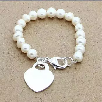 Браслет из натурального пресноводного жемчуга из серебра 925 пробы, женский браслет с белым жемчугом, черным, розовым, зеленым и серебряным, свадебные украшения 20cm розовый