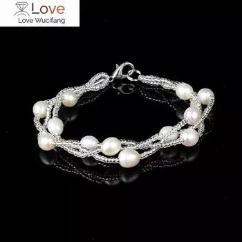 Браслет из натурального пресноводного жемчуга с природным газом для женщин ;S Новые ювелирные изделия Изысканные подруги adjustable