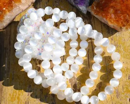 Браслет из натурального прозрачного гипса - браслет из круглых бусин ручной работы для женщин и мужчин, простое подарочное украшение - AAA 6mm