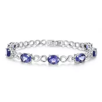 Браслет из натурального синего иолита с драгоценными камнями S925, серебро, красивый дизайнерский предмет для женщин, день рождения и вечеринки, легкие роскошные ювелирные изделия, подарок m синий