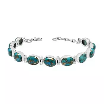 Браслет из натурального синего медного бирюзового камня, серебро 925 пробы, ювелирные изделия ручной работы, регулируемая длина, подарок для мамы, пасхальный подарок синий