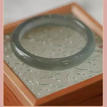 Браслет из натурального светло-голубого халцедона, модный браслет с агатовым амулетом, нефритовый браслет, женский подарок 54-56mm