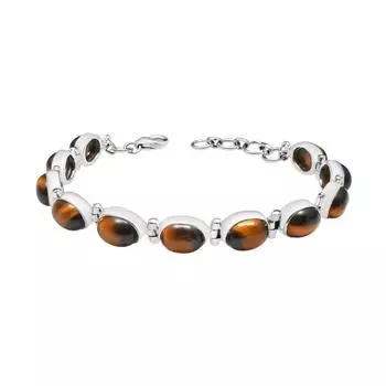 Браслет из натурального тигрового глаза, серебро 925 пробы, ювелирные изделия ручной работы, регулируемая длина, подарок для мамы, пасхальный подарок жёлтый