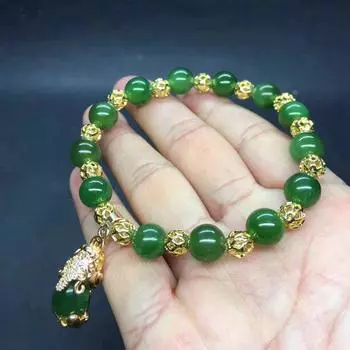 Браслет из натурального жадита, браслеты из нефрита, мужские браслеты с подвесками, круглый браслет для женщин, модные аксессуары free size