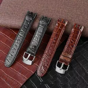 Браслет из натуральной кожи для часов Swatch, ремешок 21 мм, YRS403 412 402G, ремешок для запястья, черный, ремешки для часов, аксессуары для мужских часов 21mm