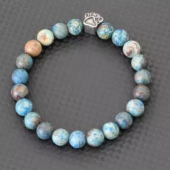 Браслет из натуральных цветных императорских бусин для мужчин из титановой стали с бусинами в виде собачьей лапы для женщин, простой браслет для йоги, ювелирные изделия для мужчин