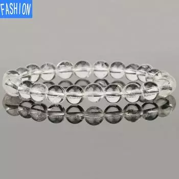 Браслет из натуральных кристаллов 8 мм. Браслет из бисера с аметистом для женщин