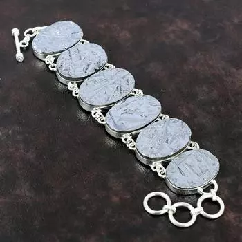 Браслет из необработанного шунгита, браслет из стерлингового серебра 925 пробы, ювелирные изделия ручной работы, регулируемый браслет-цепочка, подарок для друга, очень красивые ювелирные изделия из драгоценных камней