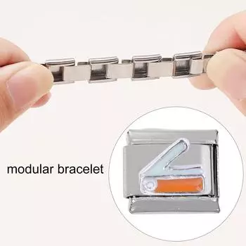 Браслет из нержавеющей стали DIY-модули, персонализированный модульный браслет, аксессуар для изготовления ретро-ювелирных украшений своими руками 8